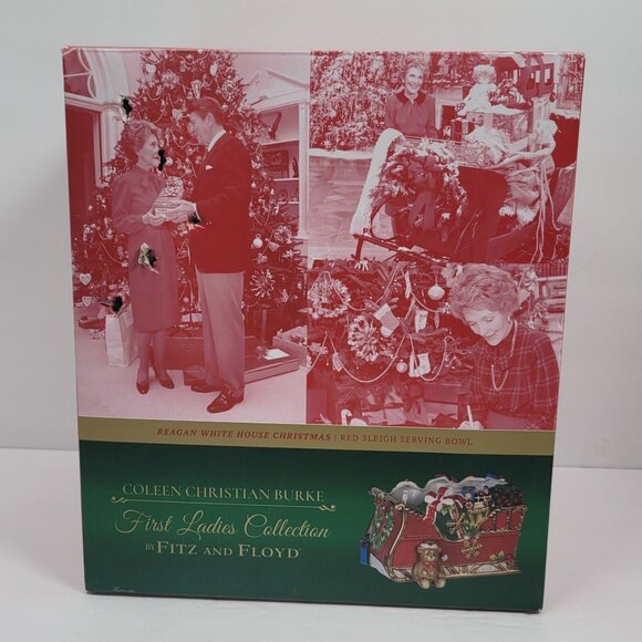 Fitz and Floyd Other - Fitz & Floyd The First Ladies Collection Christmas Red Sleigh Serving Bowl NOB